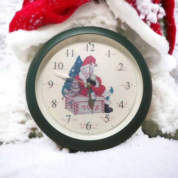 Vintage Sleeping Santa Musical Christmas Clock - Picture 1 of 11